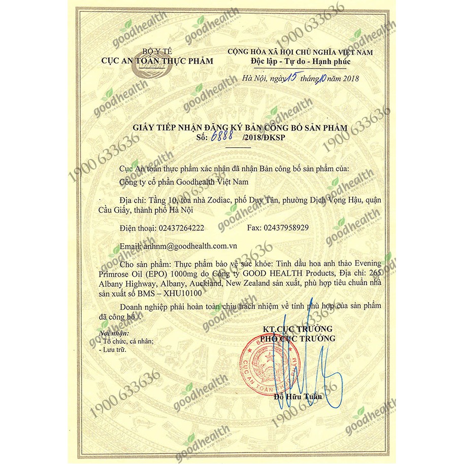 Tinh dầu hoa anh thảo Goodhealth EPO Evening Primrose Oil Cung cấp 1000mg GLA