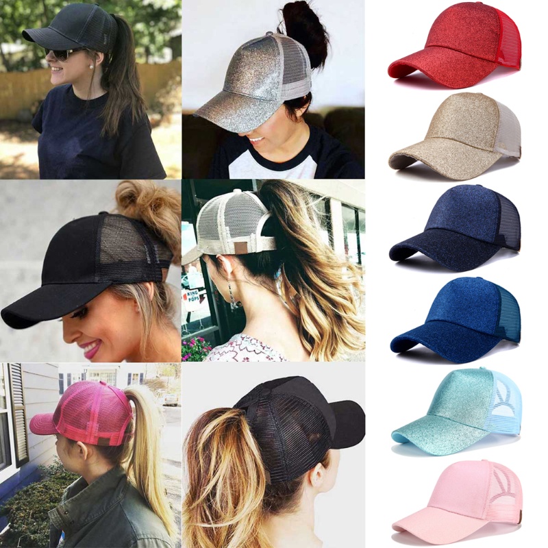 Mũ Lưỡi Trai Phối Lưới Lấp Lánh Thời Trang Mùa Hè Cho Nam Và Nữ