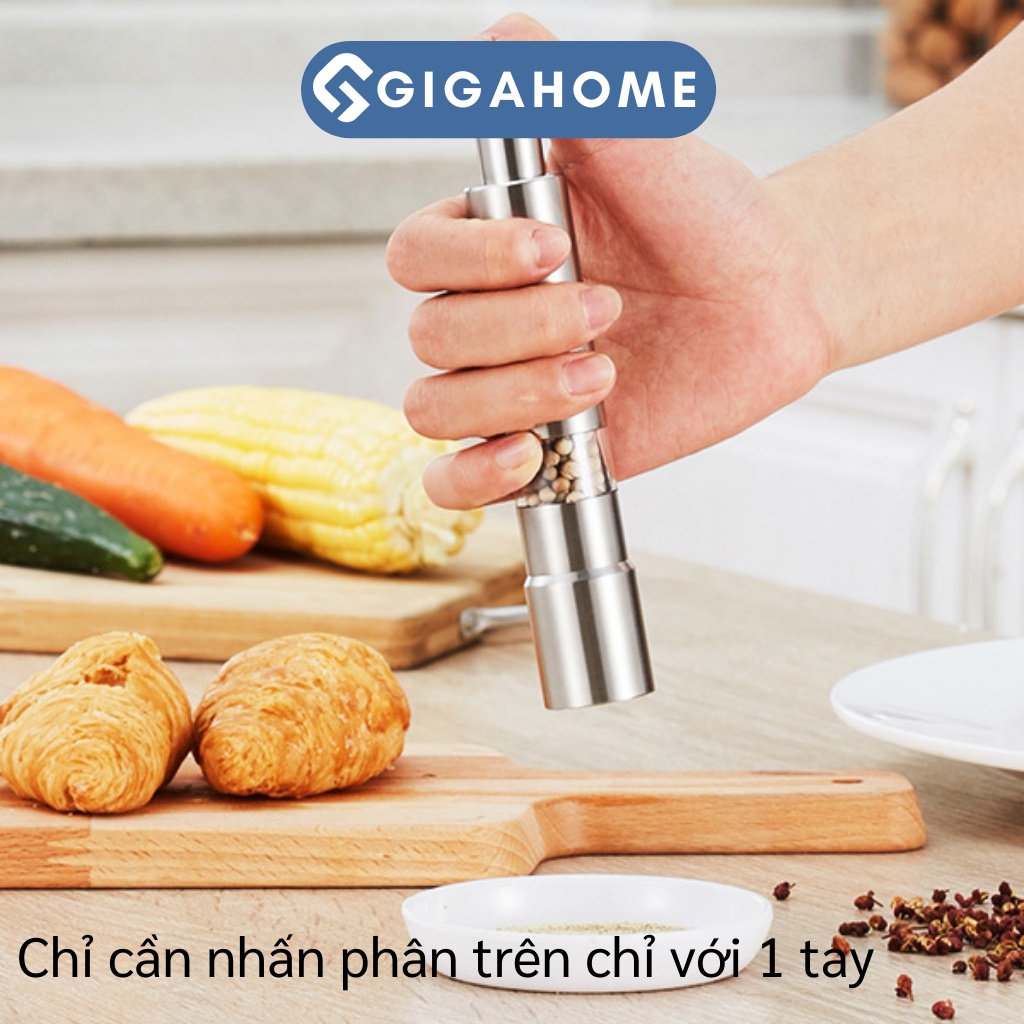Lọ Xay Tiêu, Hạt Khô Inox Cầm Tay GIGAHOME Tốc Độ Nhanh, Dễ Dàng 4161