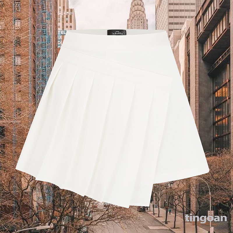 Quần váy lệch vạt xếp ly trắng SNEAKY SKIRT/WH