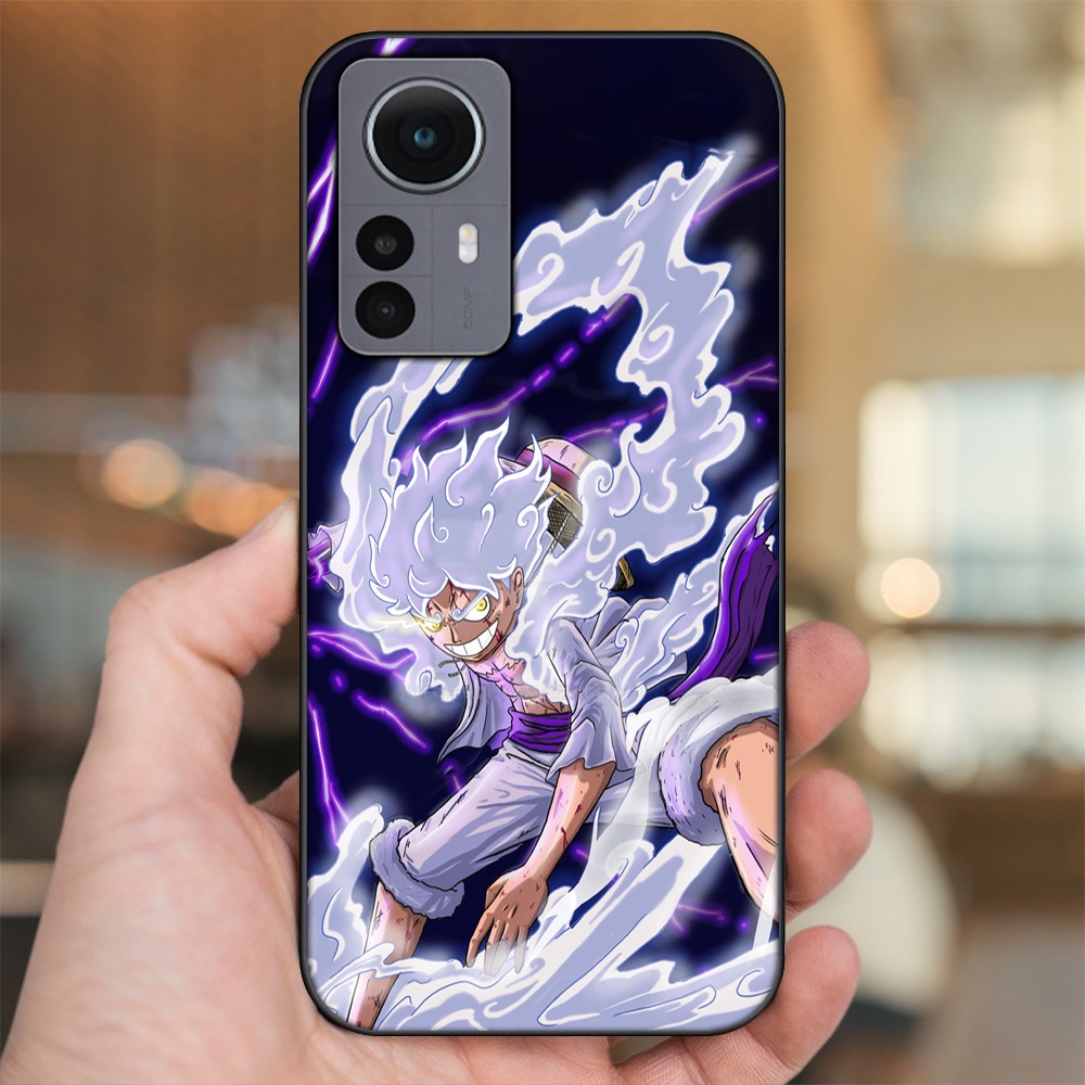 Ốp lưng Xiaomi 12 viền đen in hình Luffy One Piece