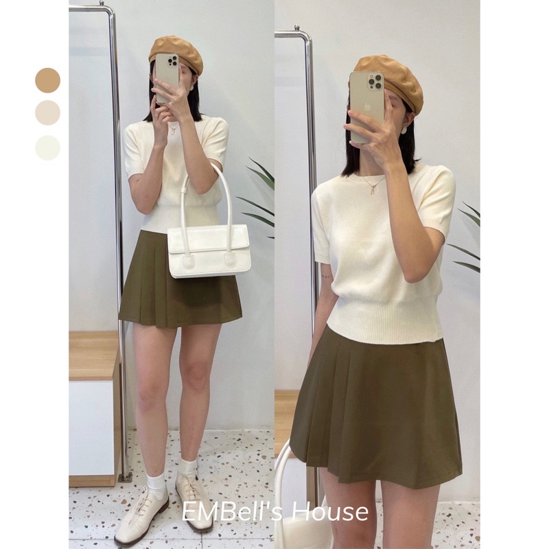 Áo len mongtogi dáng lửng ngắn tay freesize AL6