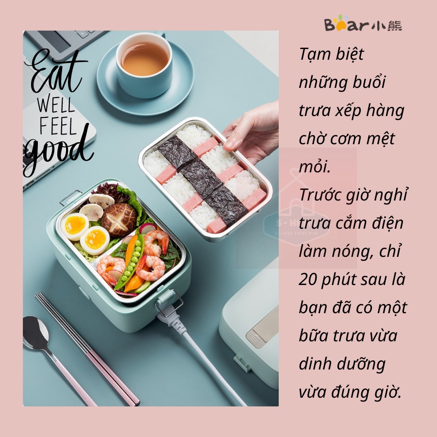 HỘP CƠM CẮM ĐIỆN MANG ĐI LÀM XÁCH TAY CHÍNH HÃNG BEAR DFH-B12E1