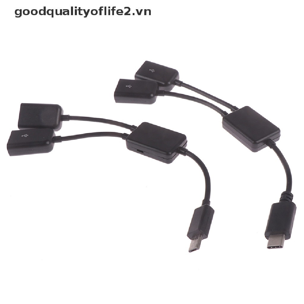 Cáp chia cổng Micro USB/ typce ra 2 cổng OTG USB đa dụng chất lượng cao