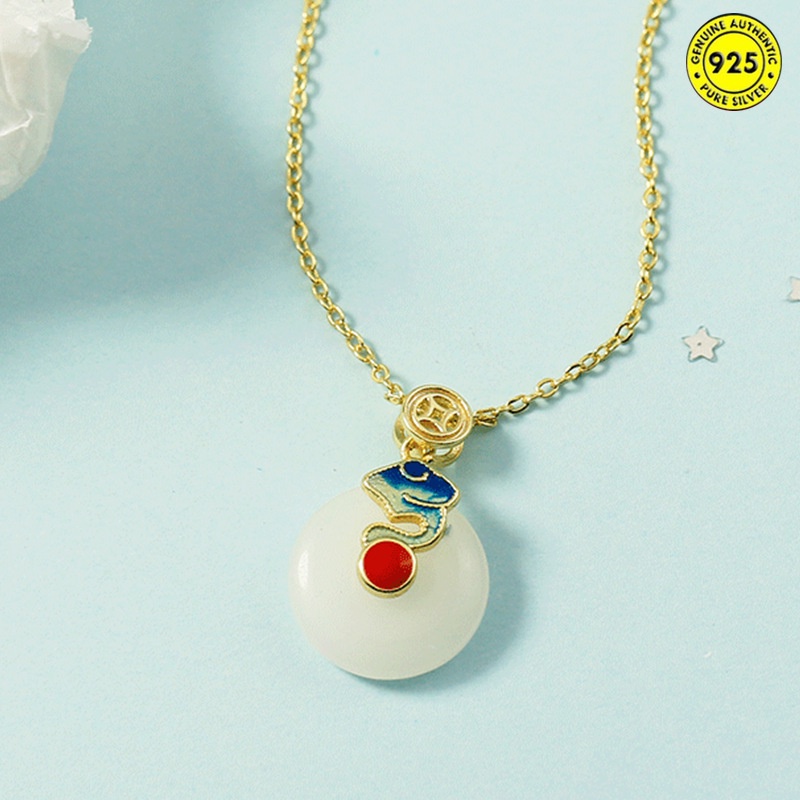 Vòng cổ mặt đá ngọc bích thời trang dành cho nữ