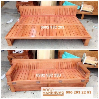 Sofa giường - giường gấp gỗ tự nhiên có hộc kéo