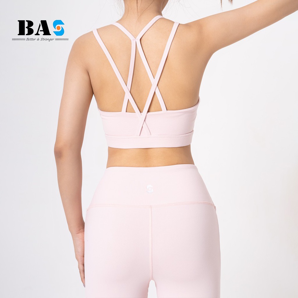 Áo bra thể thao tập gym yoga Aerobic nữ BAS thiết kế 4 dây sexy kèm mút nâng cao cấp - AB210405