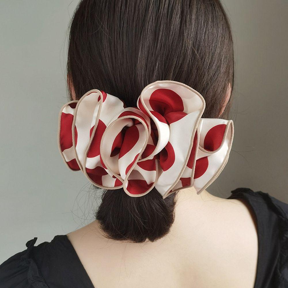 IVORY Kẹp Tóc Vải Satin Dễ Thương Phong Cách Hàn Quốc Cho Nữ