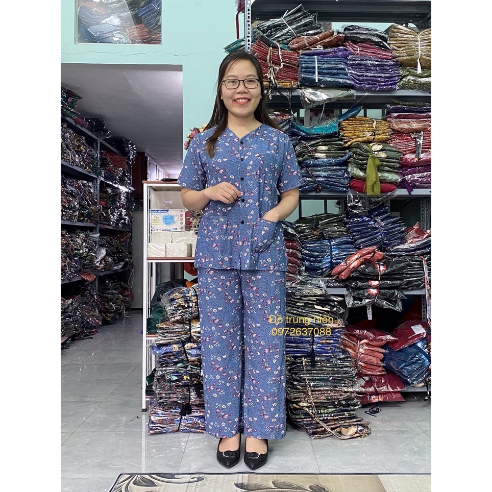 Đồ Bộ Áo Bà Ba Dành Cho Người già Chất Thun Lạnh Cộc Tay