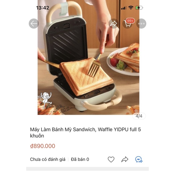 Máy nướng bánh sanwich YIDP chính hãng  hàng trưng bày