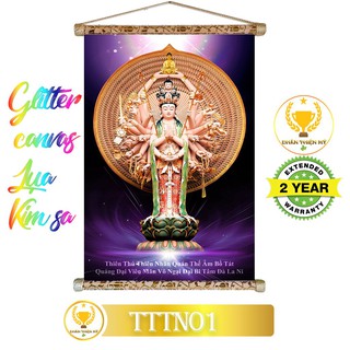 [GIEO DUYÊN] Thiên Thủ Thiên Nhãn - Tranh Vải Kim Sa Cao Cấp 40x60cm