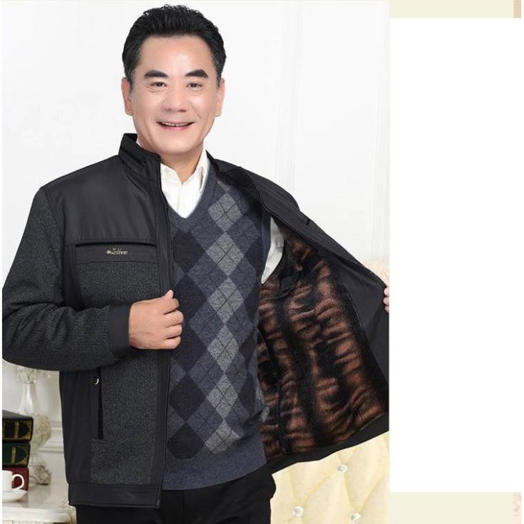 Áo khoác lót lông cho ông già - chữ