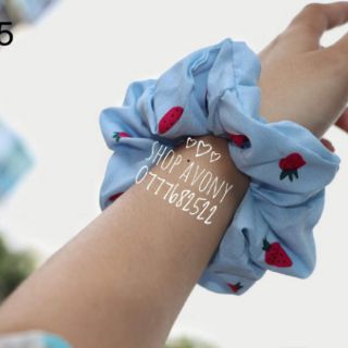 🍓 Cột tóc vải Scrunchies in hình trái dâu 🍓