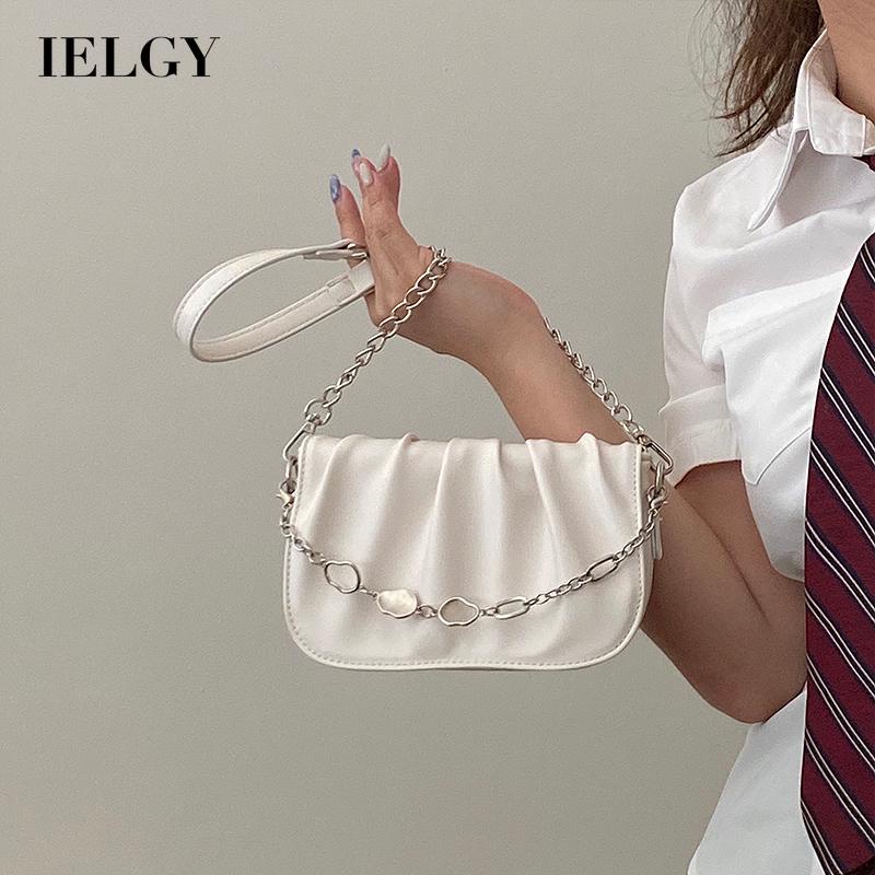 Túi đeo chéo IELGY hình đám mây phối dây xích thời trang cho nữ màu trắng / đen thích hợp dạo phố