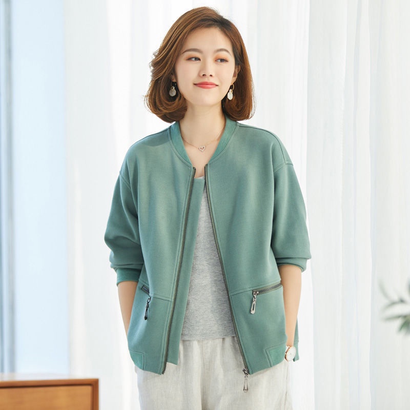Mẹ mặc áo khoác ngắn 2021 xuân thu mới cho người trung niên và già