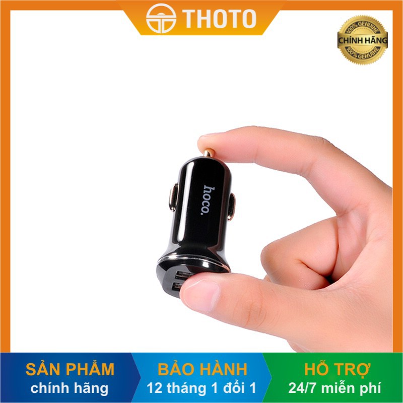 [Thoto Shop] Tẩu sạc nhanh điện thoại trên ô tô HOCO Z1 | 2 cổng USB - hàng chính hãng