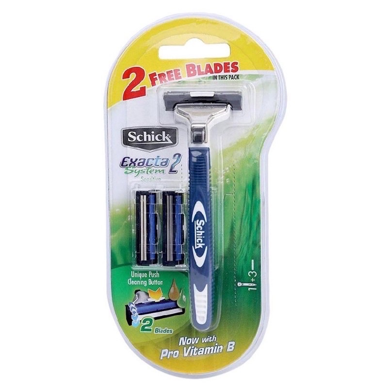 Dao Cạo Thay Lưỡi Schick Execta 2 System Vỉ 1 Cây Và 2 Đầu Cạo - Hàng chính hãng DKSH Việt Nam