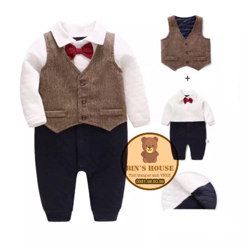 Set body vest chần bông sz 0-24M