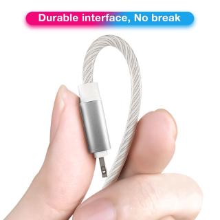 Fast Charging Data Line Micro USB Type C Lighting LED Streamer Fiber Cable For iPhone Android IOS