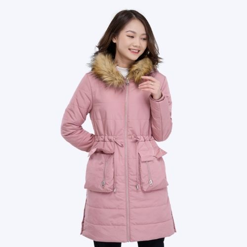 Áo phao Yody nữ dáng dài cõ mũ, áo khoác nữ cao cấp PHN4008