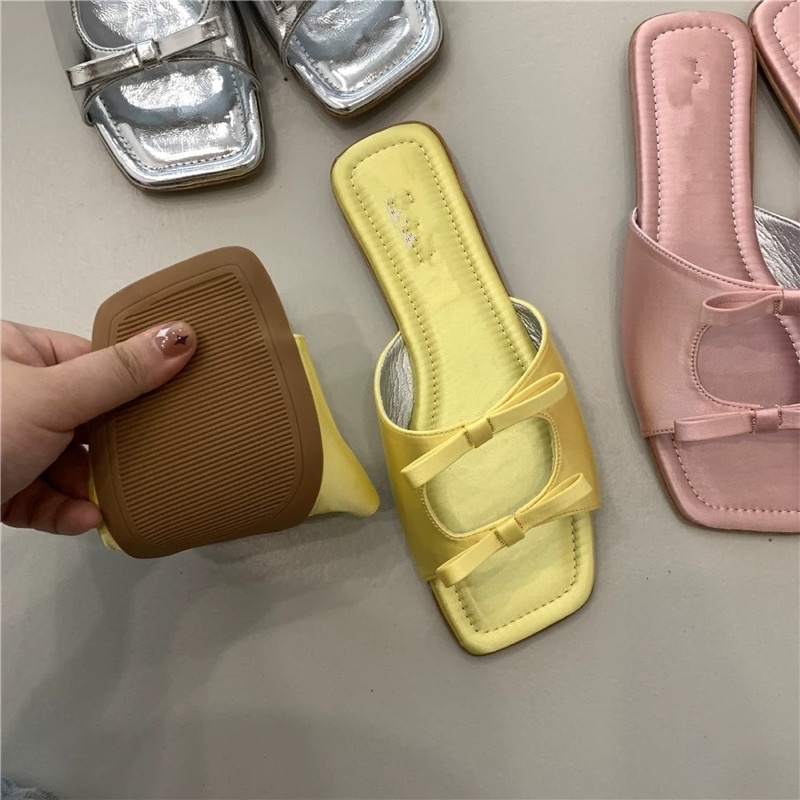 ✨💕Dép lê quai ngang thiết kế nơ nhỏ xinh xắn