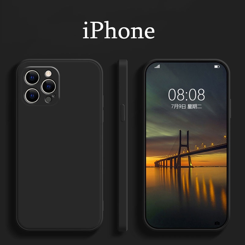 Ốp lưng trơn dẻo màu đen Cho iPhone 14 13 12 Mini 11 Pro Max X Xs Max Xr 7 8 6s Plus SE2 SE 2020 4G 5G 2022