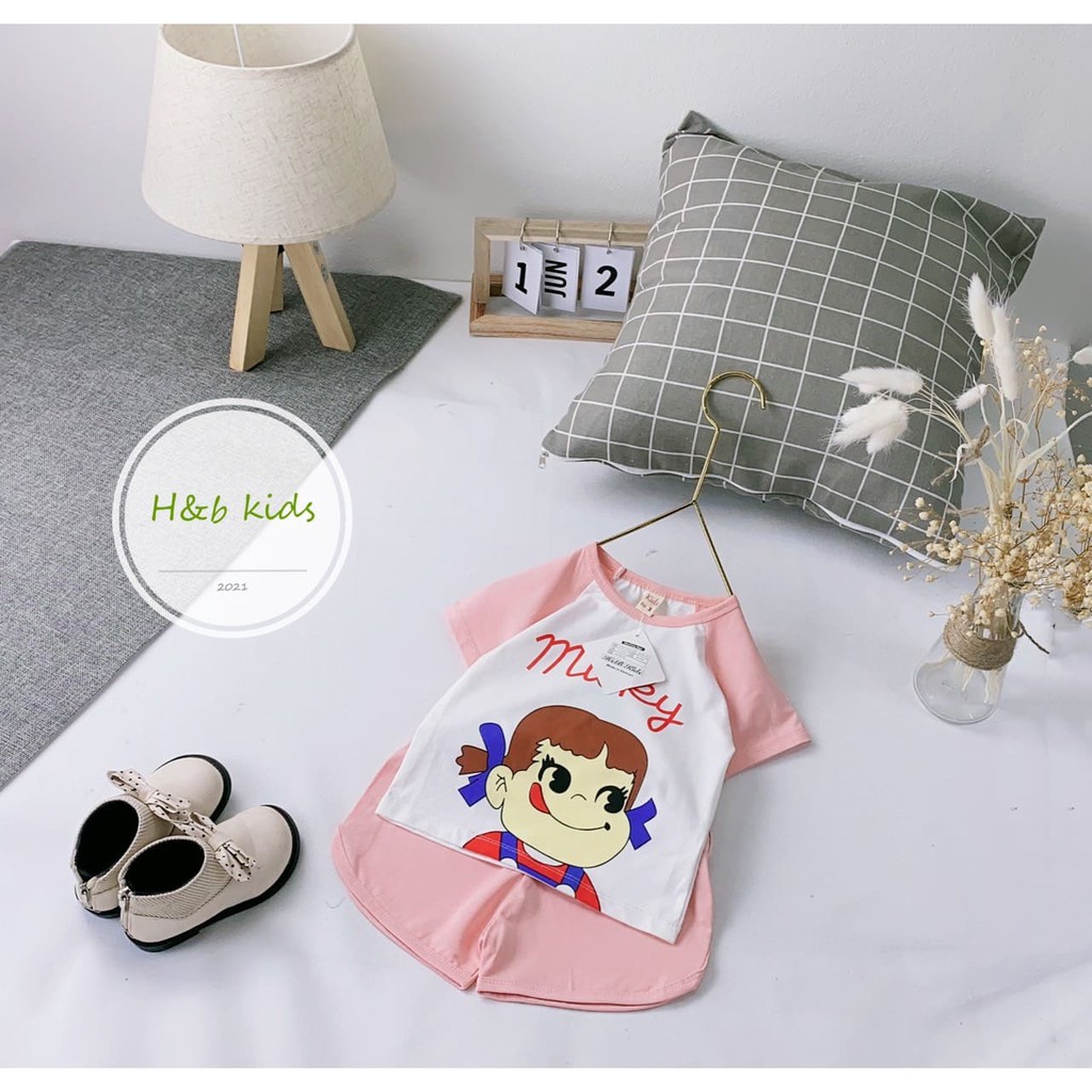 bộ cotton chiaki xuất khẩu  siêu cute cho bé gái 7-16kg