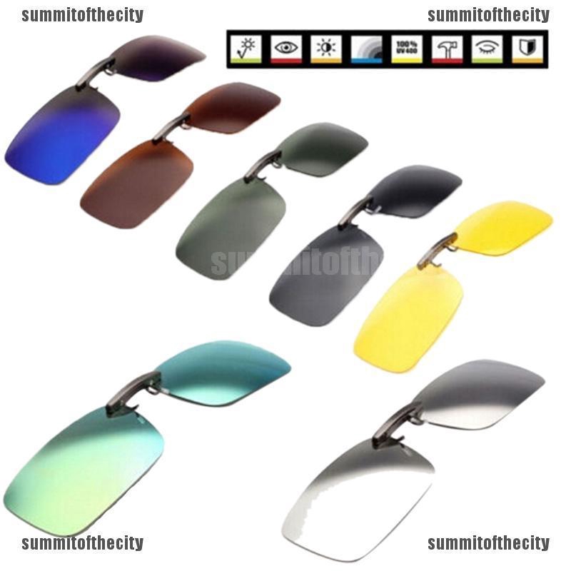 [THỜI TRANG NAM]Polarized Clip On Driving Glasses Sunglasses Day Vision UV400 Lens Night Vision