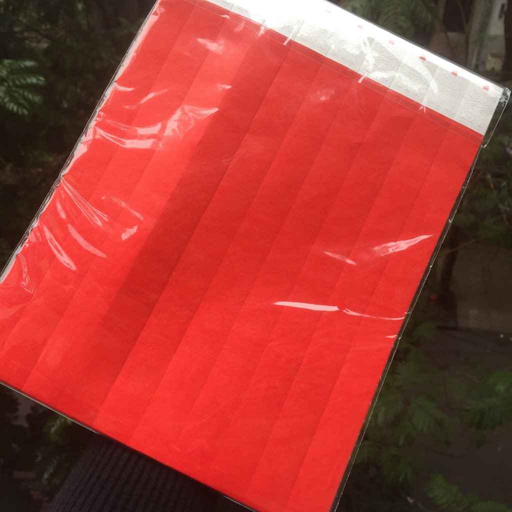 Đặt combo 1000 chiếc vòng tay giấy nhiều màu có sẵn - Bán lẻ vòng tay màu đỏ có sẵn