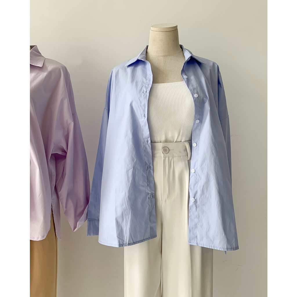 Áo Sơ Mi Nữ Oversize Màu Pastel Mello | SM-LA3503 | Lana Official