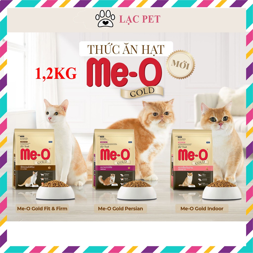 Thức ăn mèo Me-o gold 1,2kg (3 loại) thức ăn hạt cho mèo GOLD Fit and Firm / Indoor / Persian