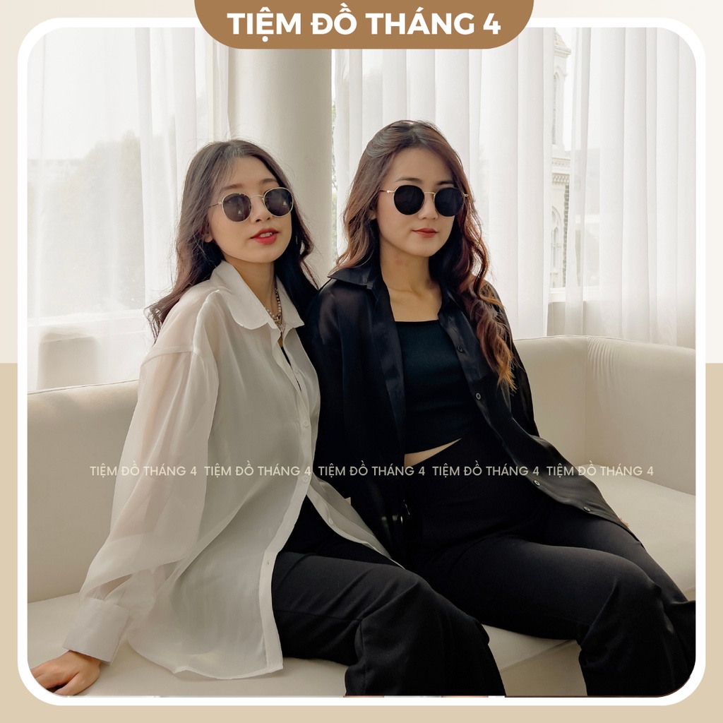 Áo Sơ Mi Form Rộng Chất Tơ Organza TIỆM ĐỒ THÁNG 4 ORGANZA SET