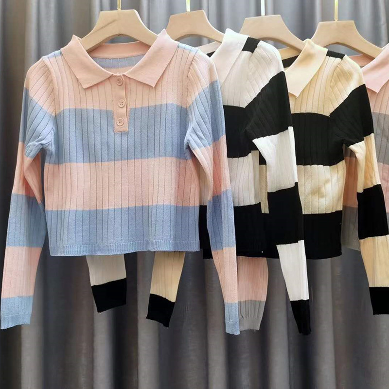 Áo Thun Polo Tay Dài Kẻ Sọc Ngang 1733 #