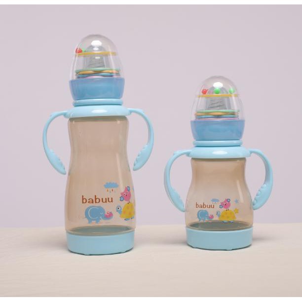 Bình sữa Nhật Bản Babuu Baby 120ml/ 270ml có tay cầm kèm đồ chơi cho bé