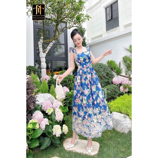 Đầm maxi hoa tơ siêu đẹp