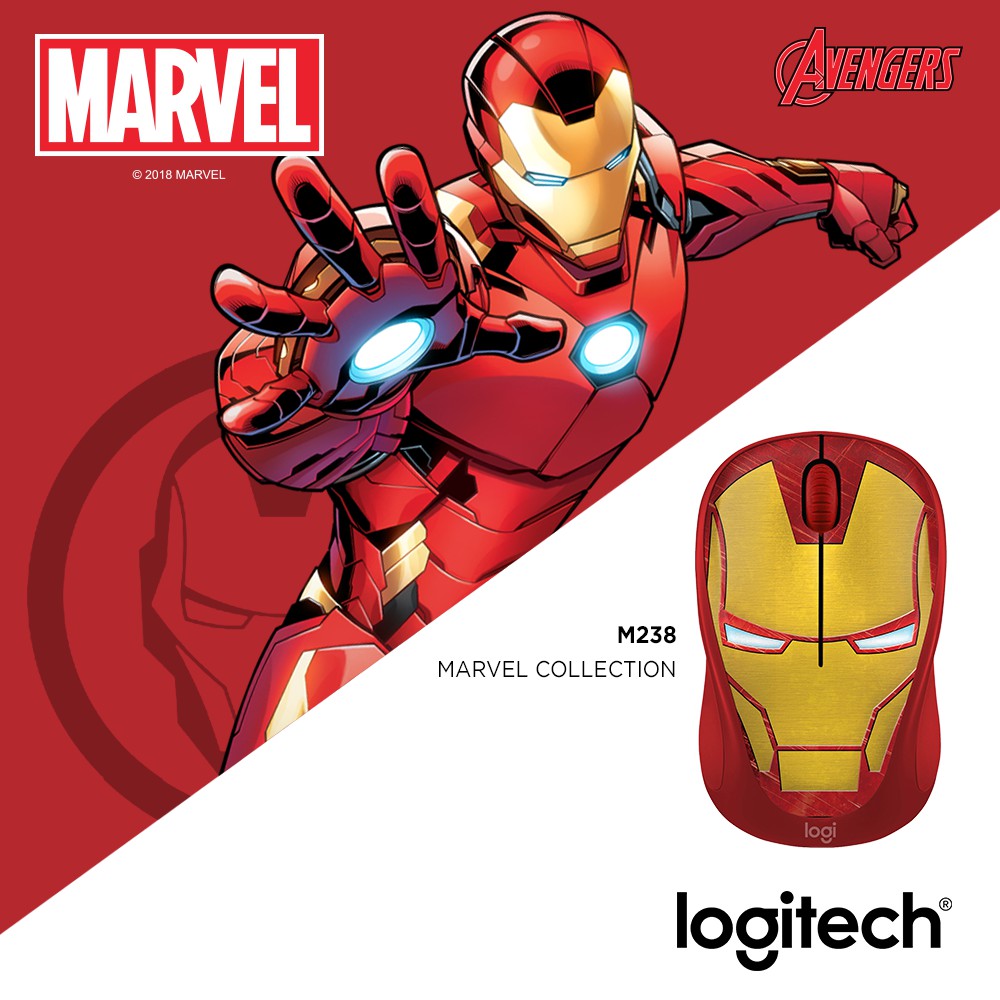 [Mã 159ELSALE hoàn 7% đơn 300K] Chuột không dây Logitech Biệt Đội Siêu Anh Hùng Marvel M238 - BH 12 Tháng