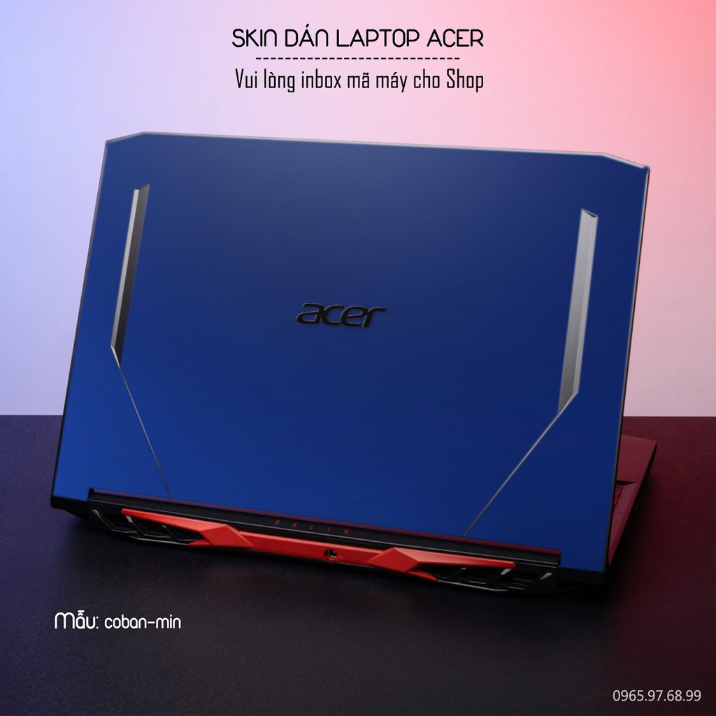 Skin dán Laptop Acer màu xanh dương coban mịn (inbox mã máy cho Shop)