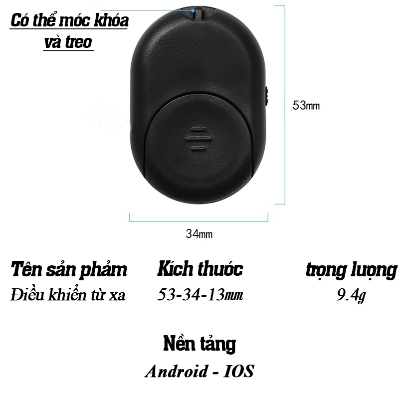 Remote Bluetooth - Điều Khiển Từ Xa Thông Minh Chụp Ảnh Selfie Tự Sướng, Lướt Tiktok, Mạng Xã Hội, Lật Trang Sách