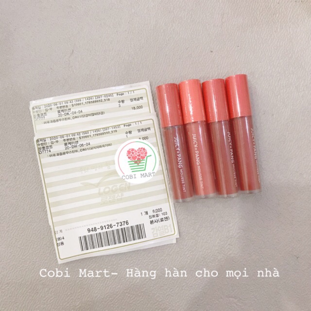 Son Apieu Juicy Pang Mousse Tint [ Chính hãng, kèm bill]