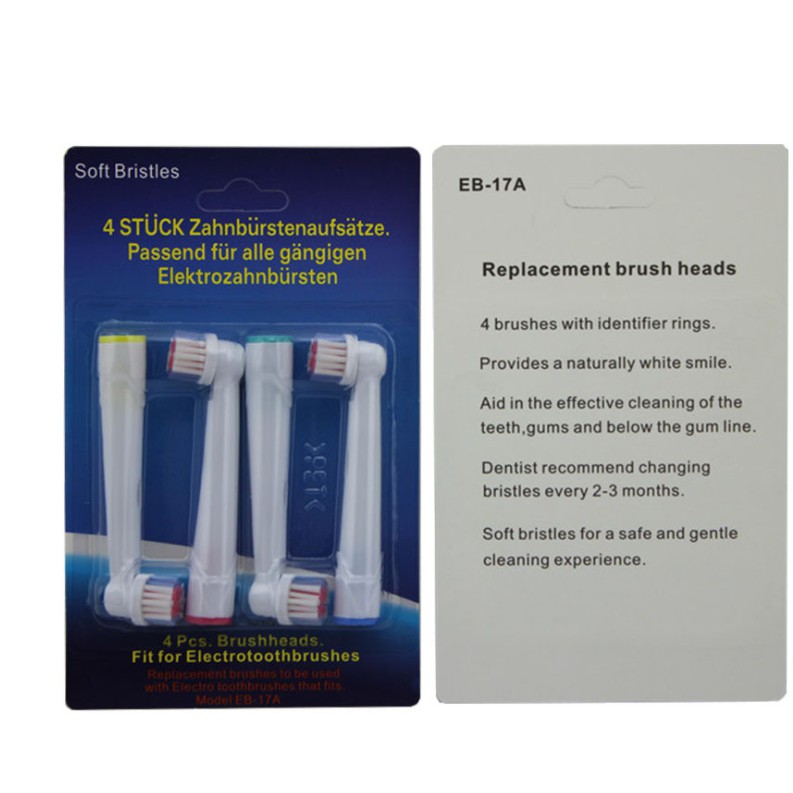 Bộ 4 đầu bàn chải đánh răng điện Oral B cho răng nhạy cảm răng bọc sứ niềng răng SB17A