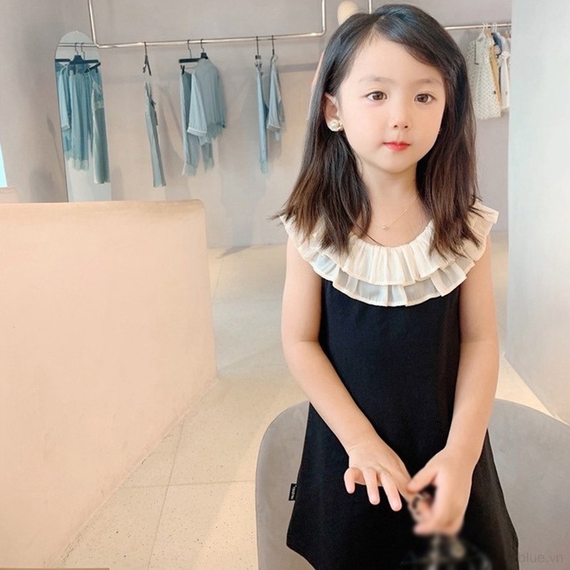 Đầm Công Chúa Chữ A Không Tay Viền Ren Thời Trang Mùa Hè Cho Bé Gái 3-8 Tuổi