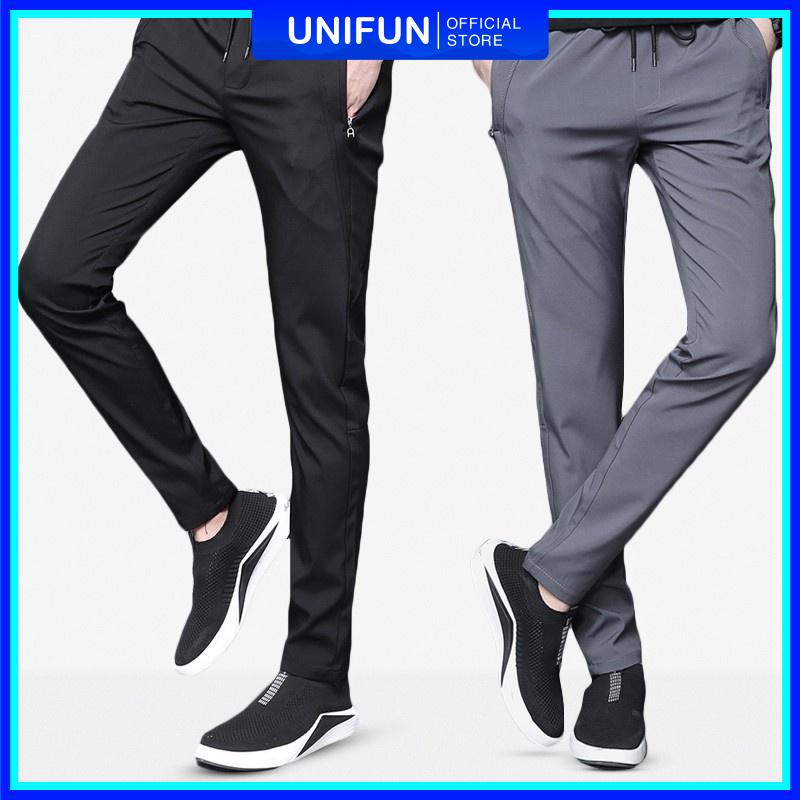 Quần thể thao nam UNIFUN Quần jogger nam mã TT78 kiểu thun trơn bó ống co giãn Hàn Quốc đẹp ống dài mùa hè thu