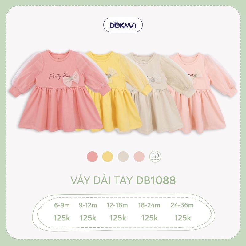Váy dài tay ren sợi tre Dokma siêu xinh