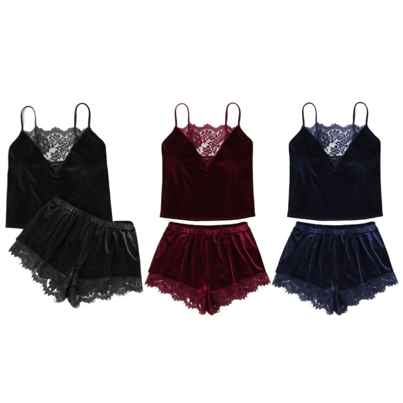 Bộ Đồ Ngủ Nhung Gợi Cảm Cho Nữ