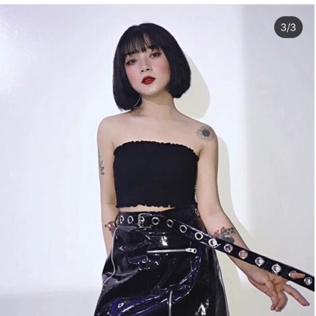 Áo Croptop Ống Trơn Cuốn Biên/TubeTop Basic Cuốn Biên Clip Thật