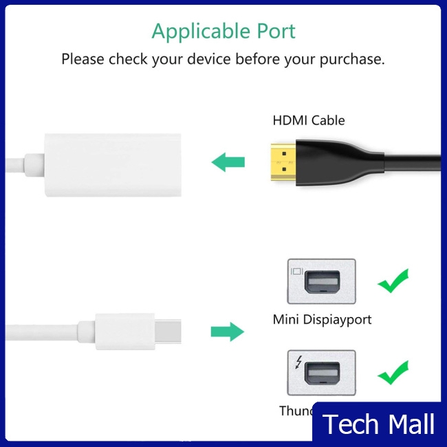 Đầu Chuyển Đổi 1080p Mini Displayport Sang Hdmi Cho Mac, Apple Macbook Pro