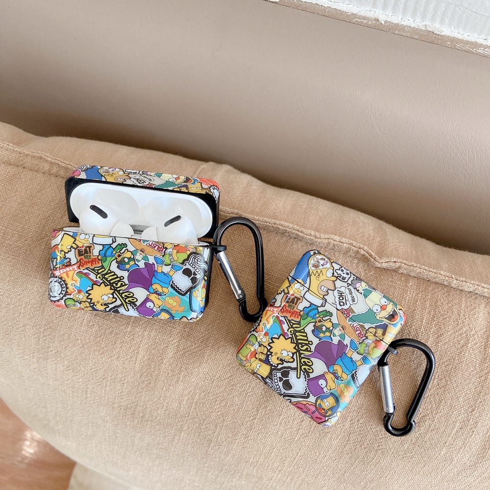 Ốp bảo vệ hộp đựng tai nghe thích hợp cho Airpods 1 / 2 Pro hình Simpson xinh xắn