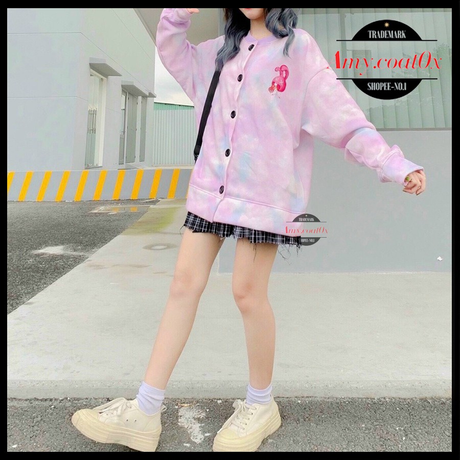 Áo khoác khoát cặp đôi vải nỉ form rộng loang màu cao cấp áo khoát khoác bomber nam nữ unisex dày đẹp - Amy.Coat0x | BigBuy360 - bigbuy360.vn