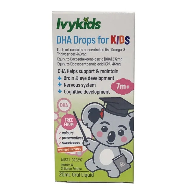 Ivykids DHA Drops for Kids 7m+ 20ml - Úc