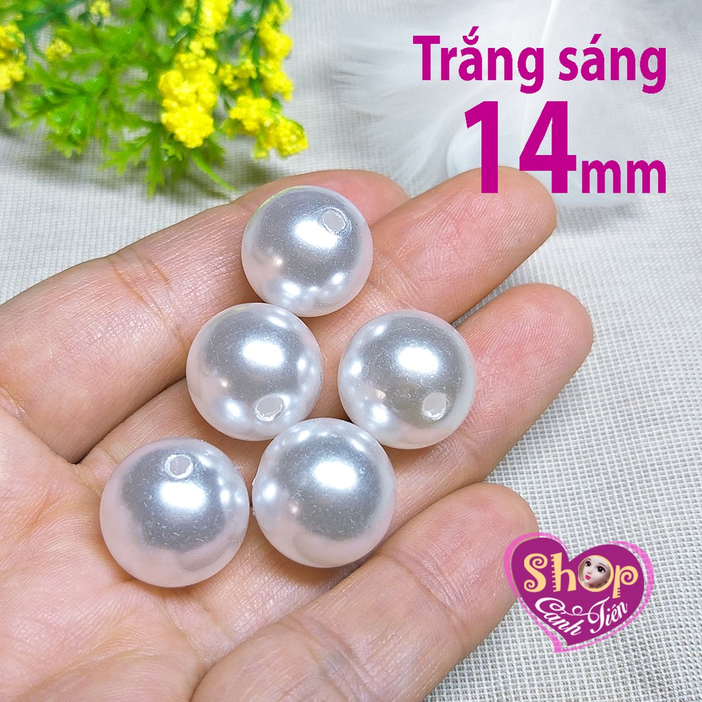 100g Hạt Giả Trai Cao Cấp Loại đẹp Đủ Size Trắng Ngà, Trắng Sáng Có lỗ làm Trang Trí Thủ Công